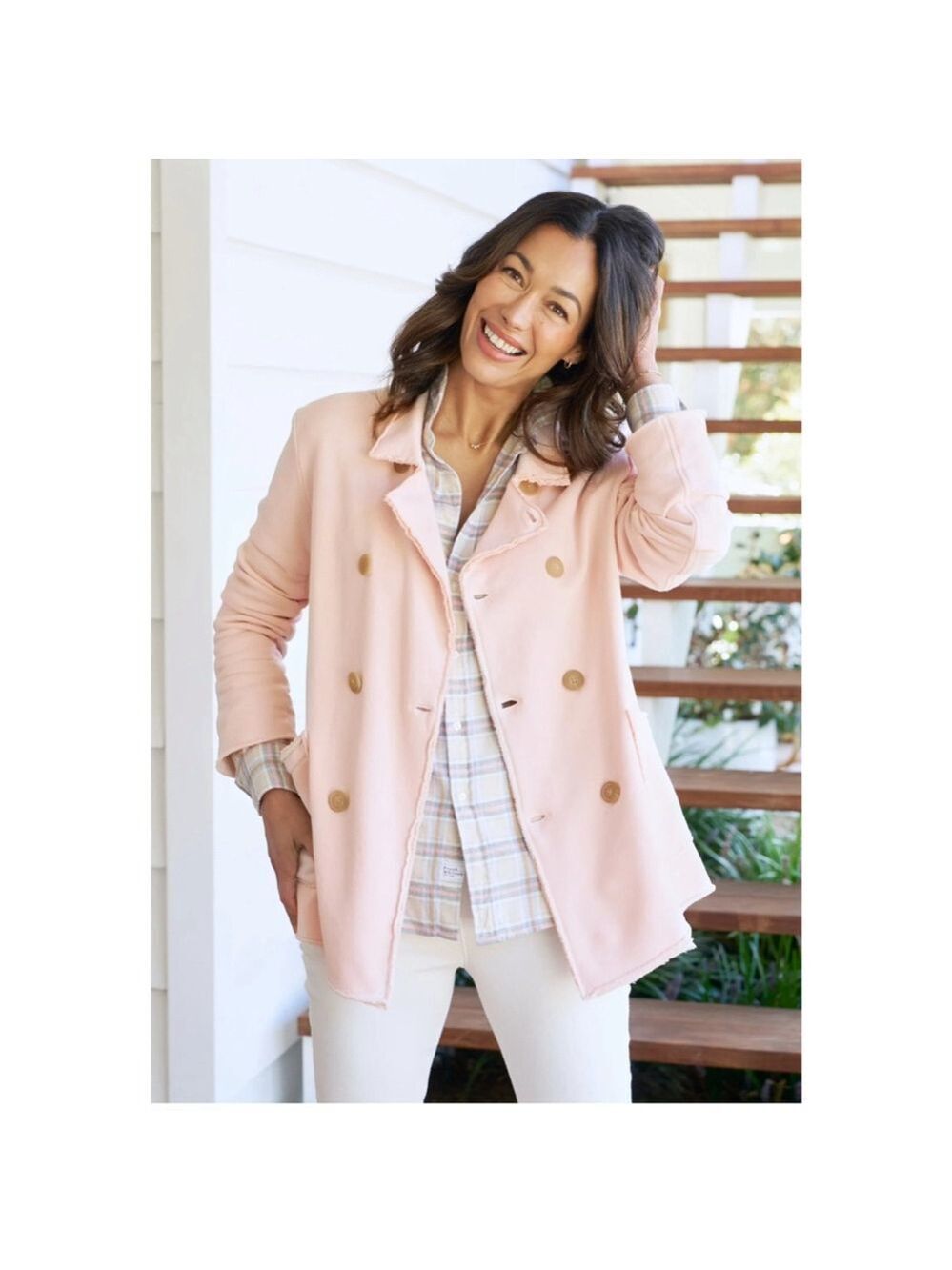 New Frank & Eileen Triple Fleece Pink Belfast Coat M